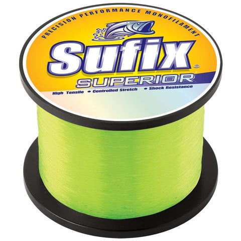 Sufix Qualifies for Free Shipping Sufix Superior 12 lb 4395 Yards Hi-Vis Yellow Monofilament #644-112