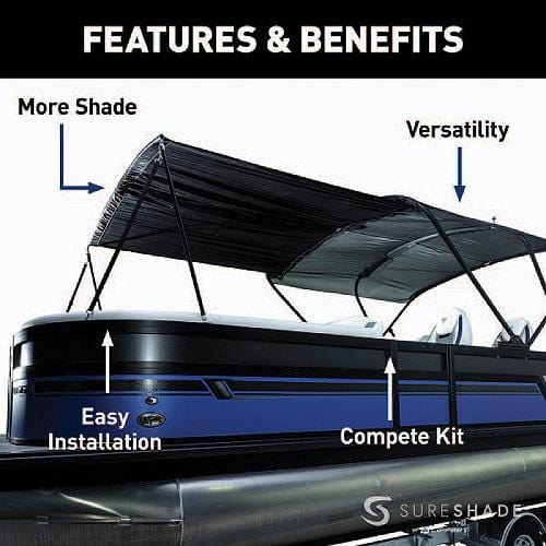 SureShade Qualifies for Free Shipping Sureshade Bimini Extension for Power Bimini 7' Black #2021013744