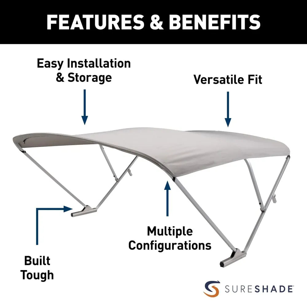 SureShade Not Qualified for Free Shipping SureShade Power Bimini Beige Fabric Black Frame #2024050705