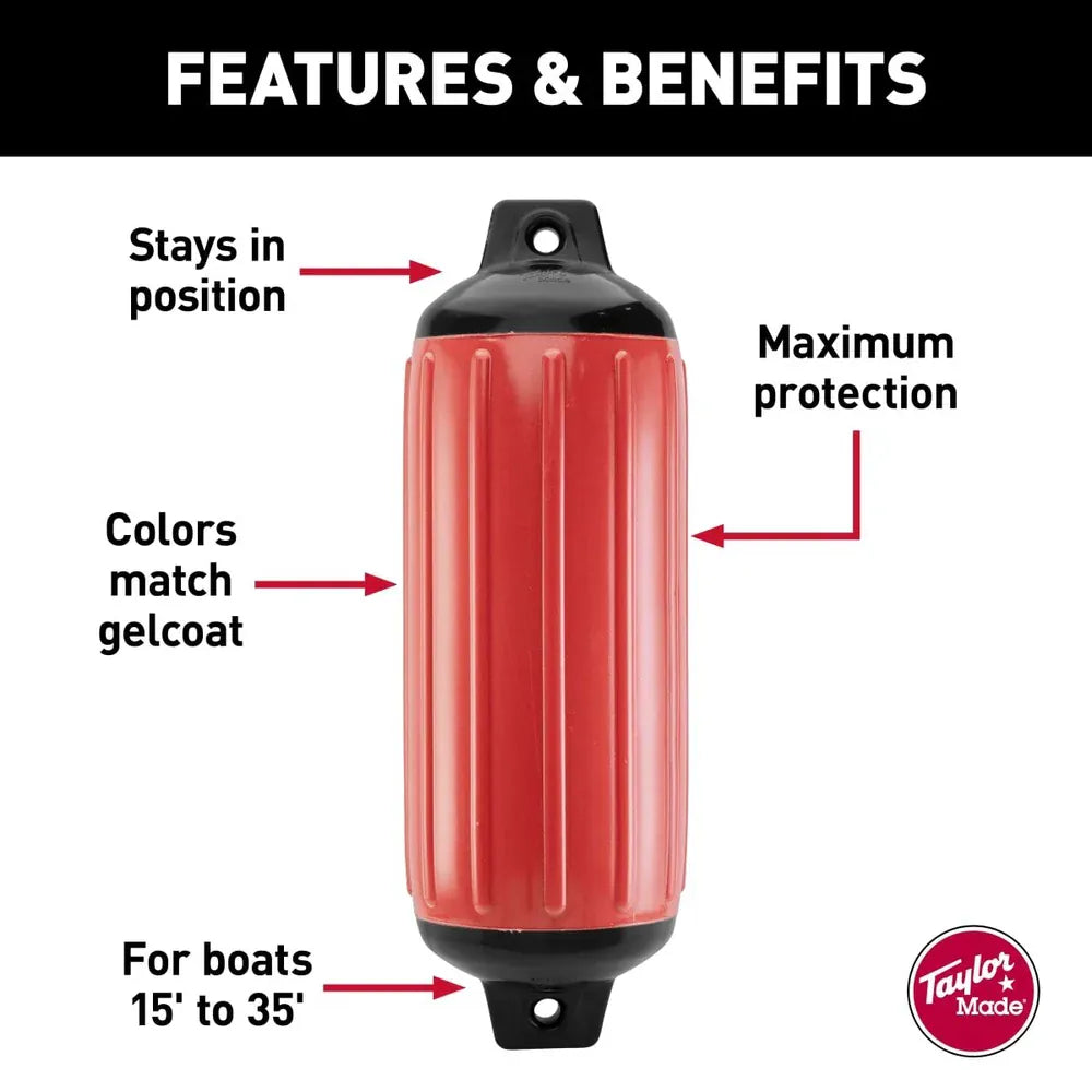 Taylor Made Qualifies for Free Shipping Taylor Made Super Gard Boat Fender Ruby Red 8.5" x 26" #955824