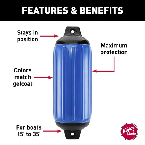 Taylor Made Qualifies for Free Shipping Taylor Made Super Gard Inflatable Vinyl Fenders 10.5" x 30" Blue #951128