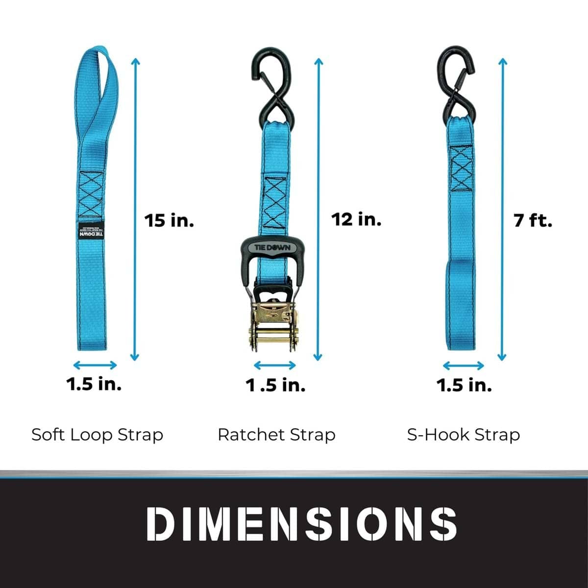 Tie Down Engineering Qualifies for Free Shipping Tie Down Ratchet Strap 1.5" x 8' 5208 lb Blue #13992
