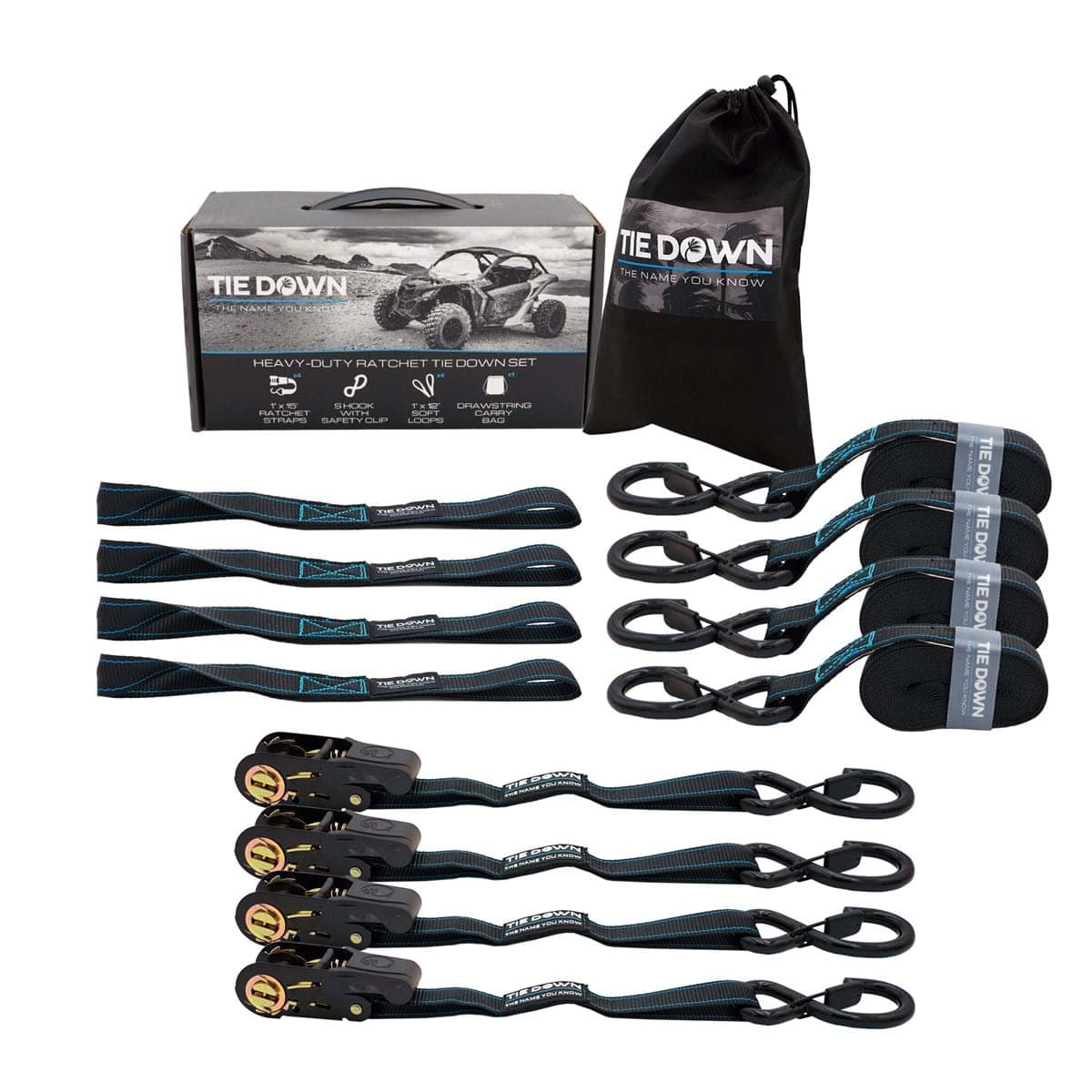 Tie Down Engineering Qualifies for Free Shipping Tie Down Ratchet Strap 1" x 15' 2200 lb Black #13980-BLK
