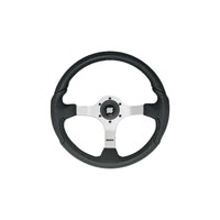 Uflex USA Qualifies for Free Shipping Uflex Nisida Steering Wheel Polished Silver Black Grips #NISIDABP
