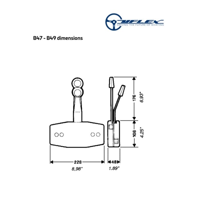 Uflex USA Qualifies for Free Shipping Uflex Single Action Dual Lever Side Mount Control Light Grey #B47