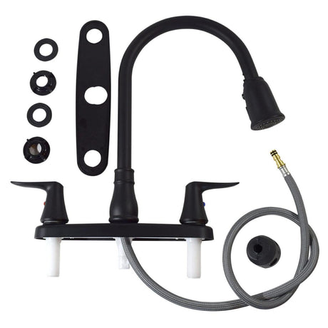 Valterra Qualifies for Free Shipping Valterra Catalina 2-Handle Pull Down Kitchen Faucet Matte Black #PF221703