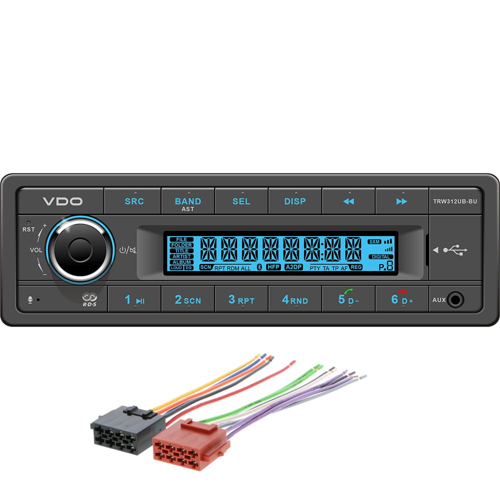 VDO Qualifies for Free Shipping VDO 12v Radio Kit with Blue Display Includes Power #TRW312UB-BUK