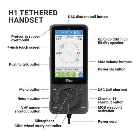 Vesper Marine Qualifies for Free Shipping Vesper Cortex H1 Tethered Handset #010-02816-00
