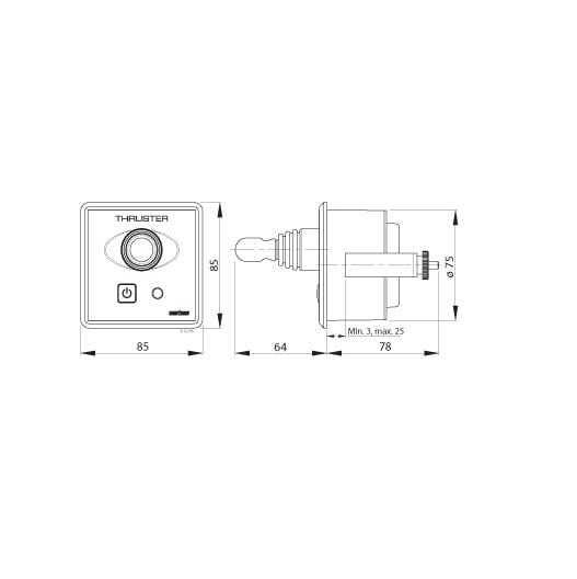 Vetus Qualifies for Free Shipping Vetus Bow Thruster Panel with Joy #BPJE2