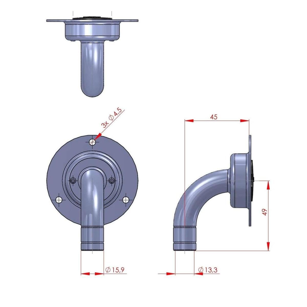 Vetus Qualifies for Free Shipping Vetus Breather Nipple Stainless 5/8" Angled #AB16B