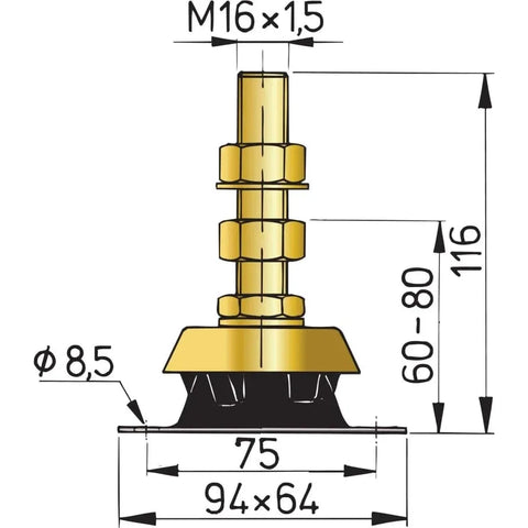 Vetus Qualifies for Free Shipping Vetus Flexible Engine Mount K25 #KSTEUN25V