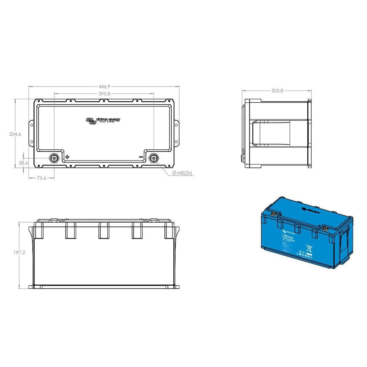 Victron Energy Not Qualified for Free Shipping Victron Lithium NG Series Battery 12vdc 300Ah LiFePO4 #BAT512130620