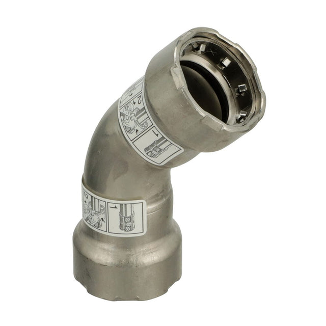 Viega Qualifies for Free Shipping Viega Megapress 316 FKM 1-1/4" 45-Degree Elbow #91770
