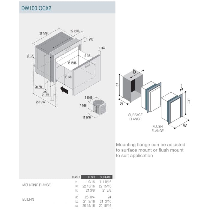 Vitrifrigo Truck Freight - Not Qualified for Free Shipping Vitrifrigo 3.3 cu ft Single Drawer Refrigerator SS #DW100RXP4-EX-1