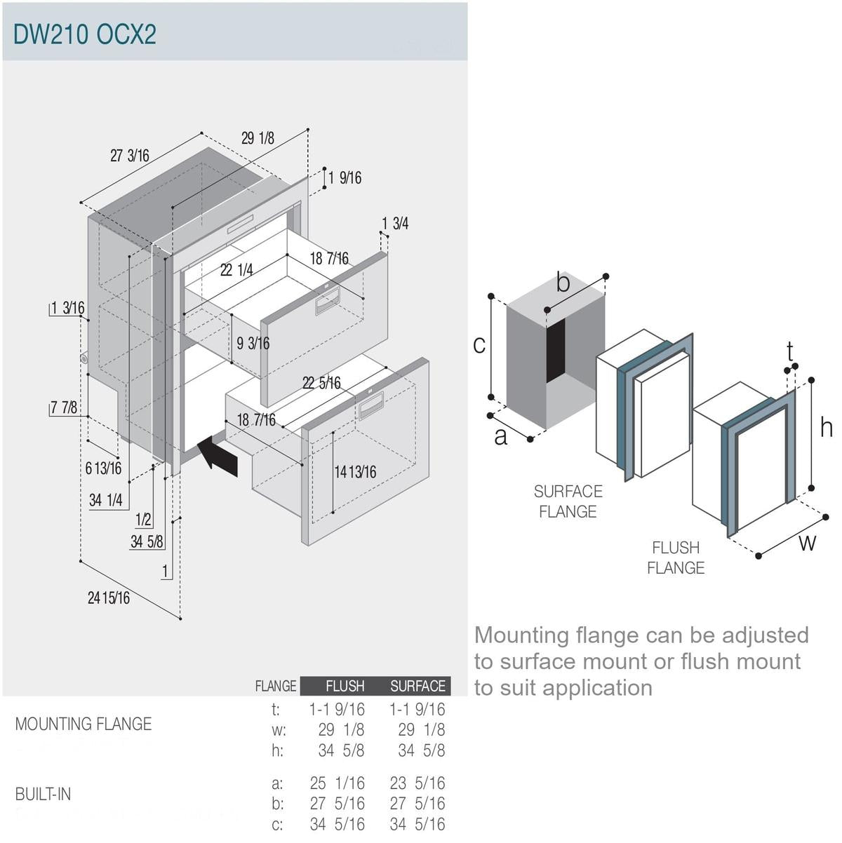 Vitrifrigo Truck Freight - Not Qualified for Free Shipping Vitrifrigo 6.3 cu ft Double-Drawer Refrigerator #DW210IXP4-EX-1