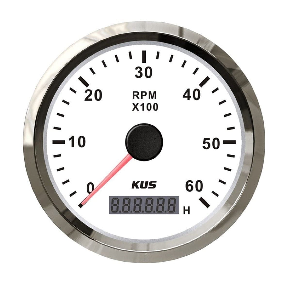 Wema Qualifies for Free Shipping Wema 0-6000 White Face with Stainless Bezel Sea V-Series Tachometer #JMV00091