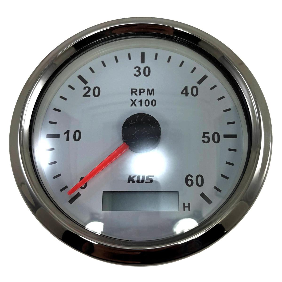 Wema Qualifies for Free Shipping Wema 0-6000 White Face with Stainless Bezel Sea V-Series Tachometer #JMV00091