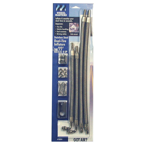 Wheel Masters Qualifies for Free Shipping Wheel Masters SS Hose Extenders for 22" Wheels 4 Hose Kit Hub Hole Mount #8004