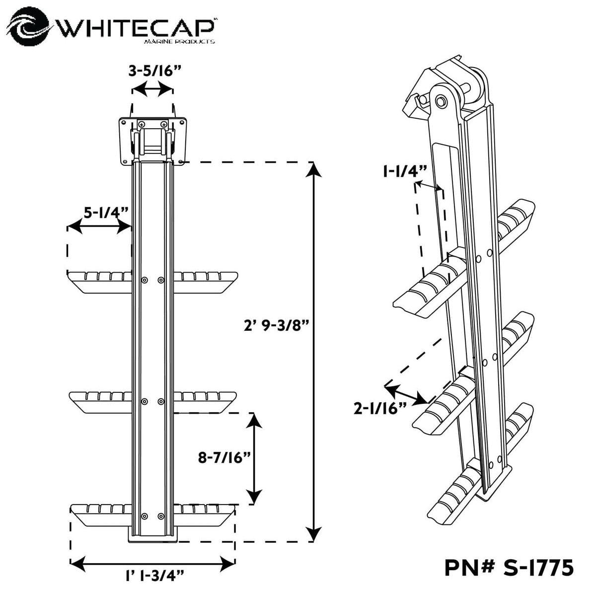 Whitecap Qualifies for Free Shipping Whitecap 3-Step Periscope Ladder #S-1775