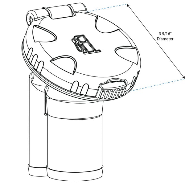 Whitecap Qualifies for Free Shipping Whitecap Gas Deck Fill with Vent 30-Degree #S-1423A30