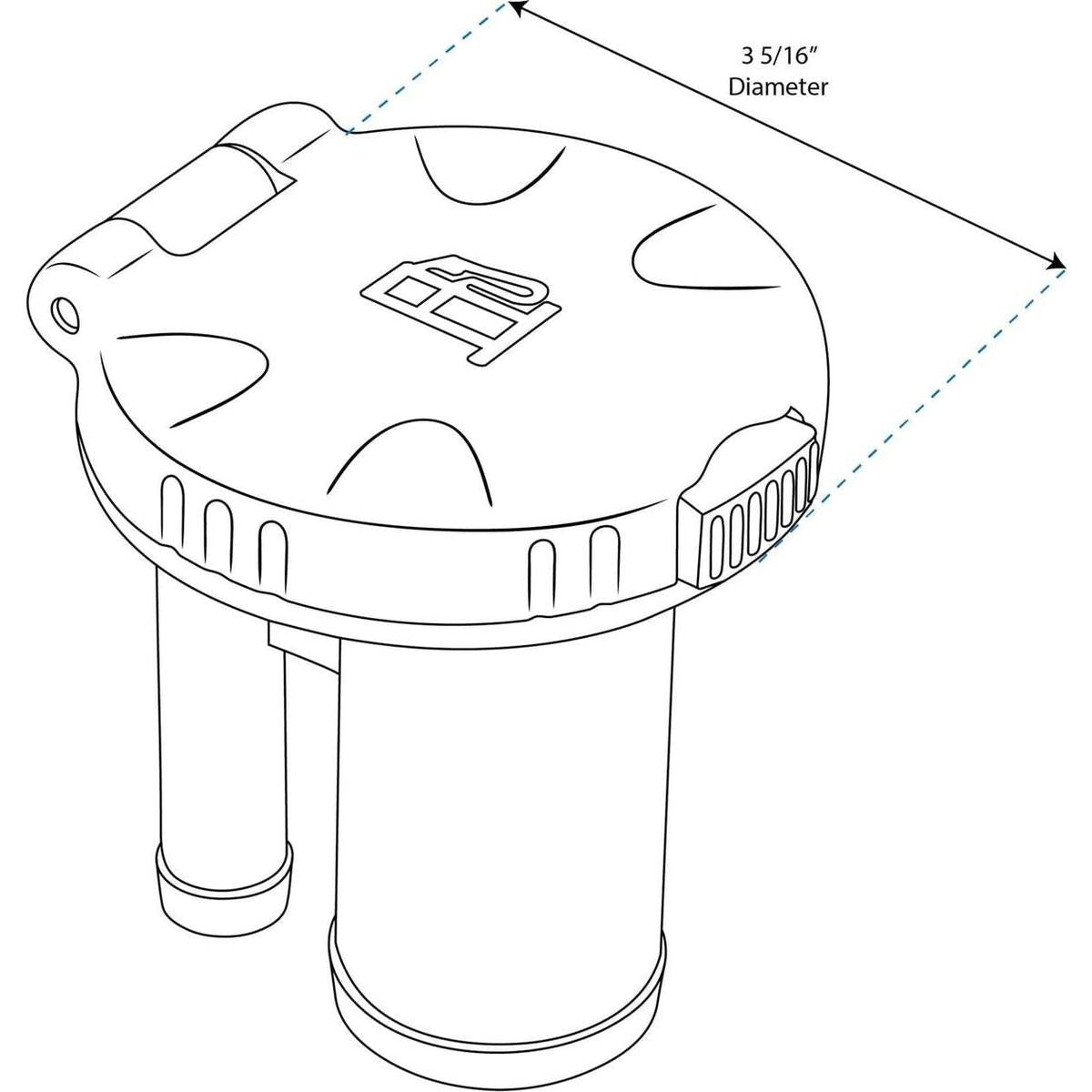 Whitecap Qualifies for Free Shipping Whitecap Gas Deck Fill with Vent Straight #S-1423C
