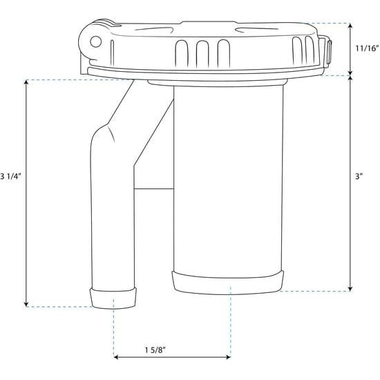 Whitecap Qualifies for Free Shipping Whitecap Gas Deck Fill with Vent Straight #S-4423