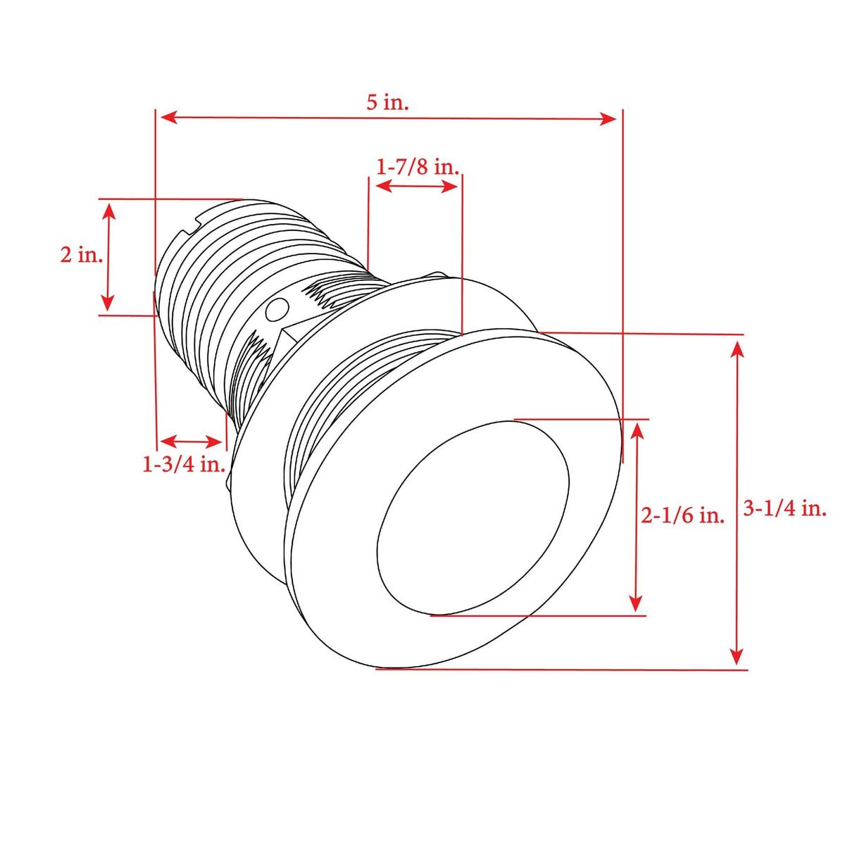 Whitecap Qualifies for Free Shipping Whitecap SS Plastic 2" Thru-Hull with Barb #S-3806C