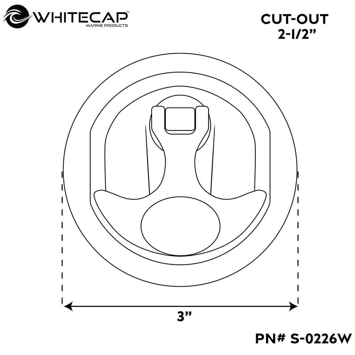 Whitecap Qualifies for Free Shipping Whitecap White Locking T-Handle #S-0226W