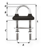 Wichard Marine Qualifies for Free Shipping Wichard 1/4" Black Waterproof U-Bolt 2-3/4" L #65331