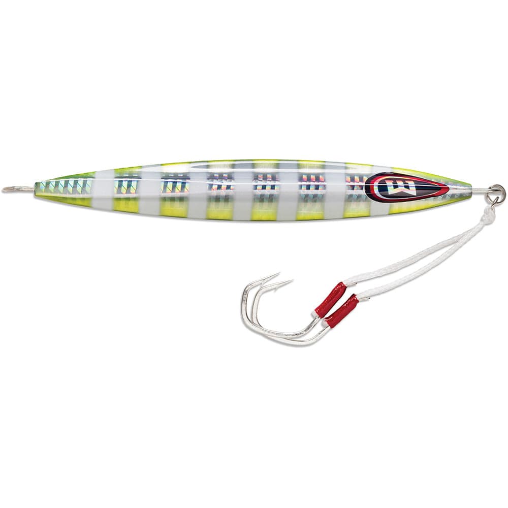 Williamson Qualifies for Free Shipping Williamson Kensaki Jig 220 6.75" 7.75 oz Chartreuse Blink #KSJX220CB