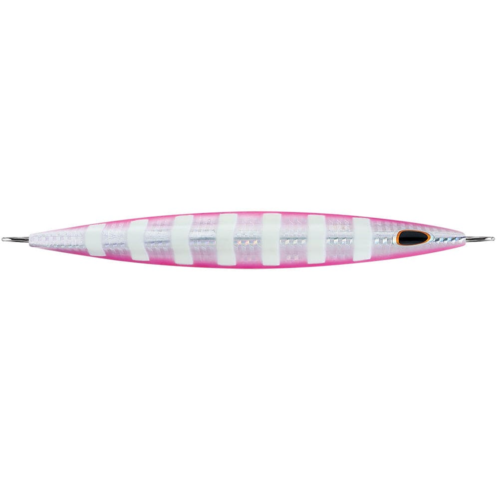 Williamson Qualifies for Free Shipping Williamson Kensaki Jig 220 6.75" 7.75 oz Silver Pink Zebra #KSJ220SPZ