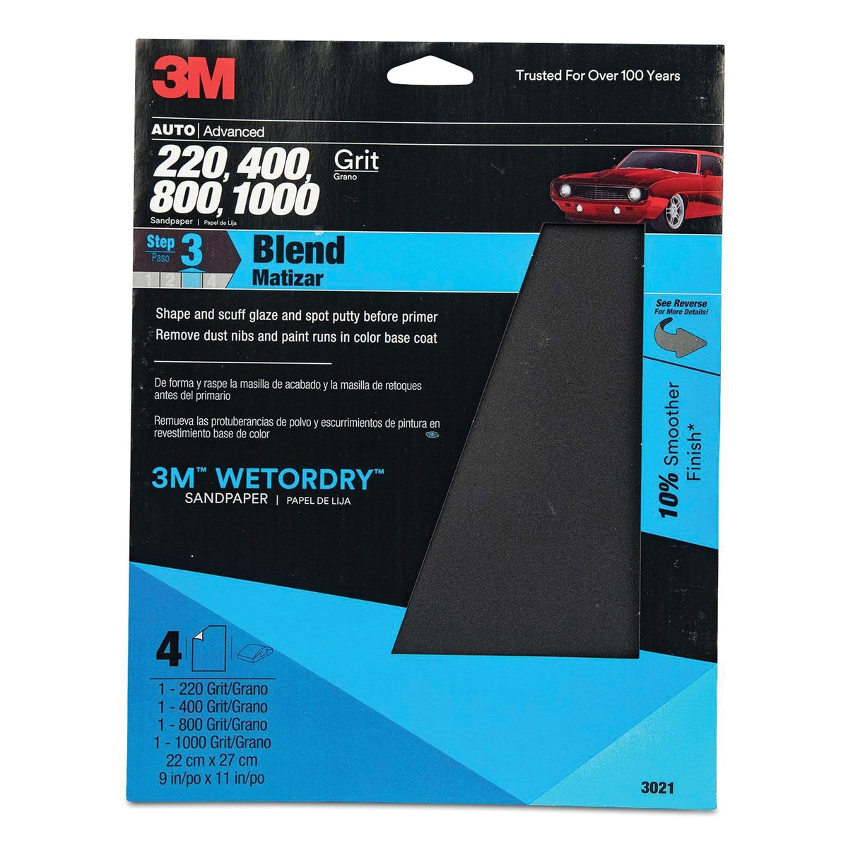 3M Wetordry Sandpaper 1000 Grit 9" 11" #03021