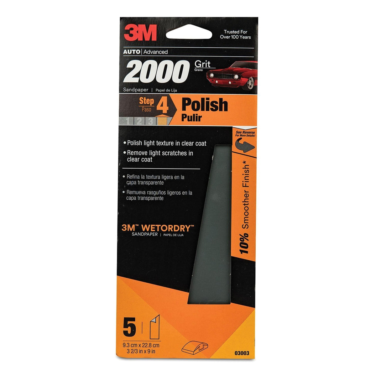 3M Wetordry Sandpaper 2000 Grit 3-2/3" 9" #03003