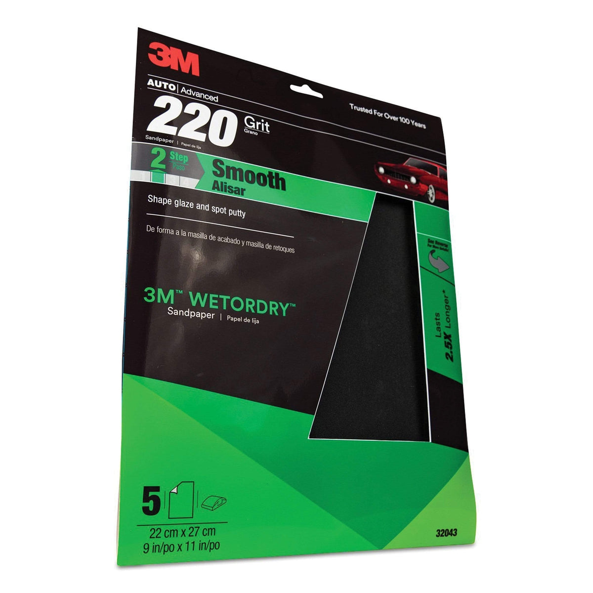 3M Wetordry Sandpaper 220 Grit 9" 11" #32043