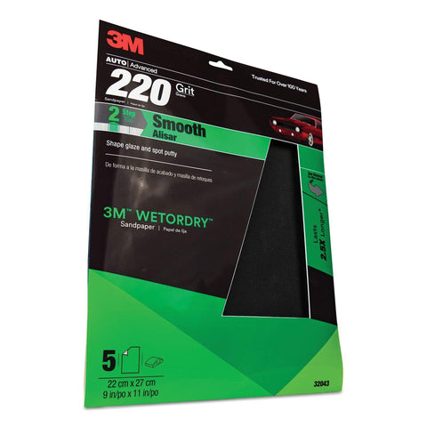 3M Wetordry Sandpaper 220 Grit 9" 11" #32043