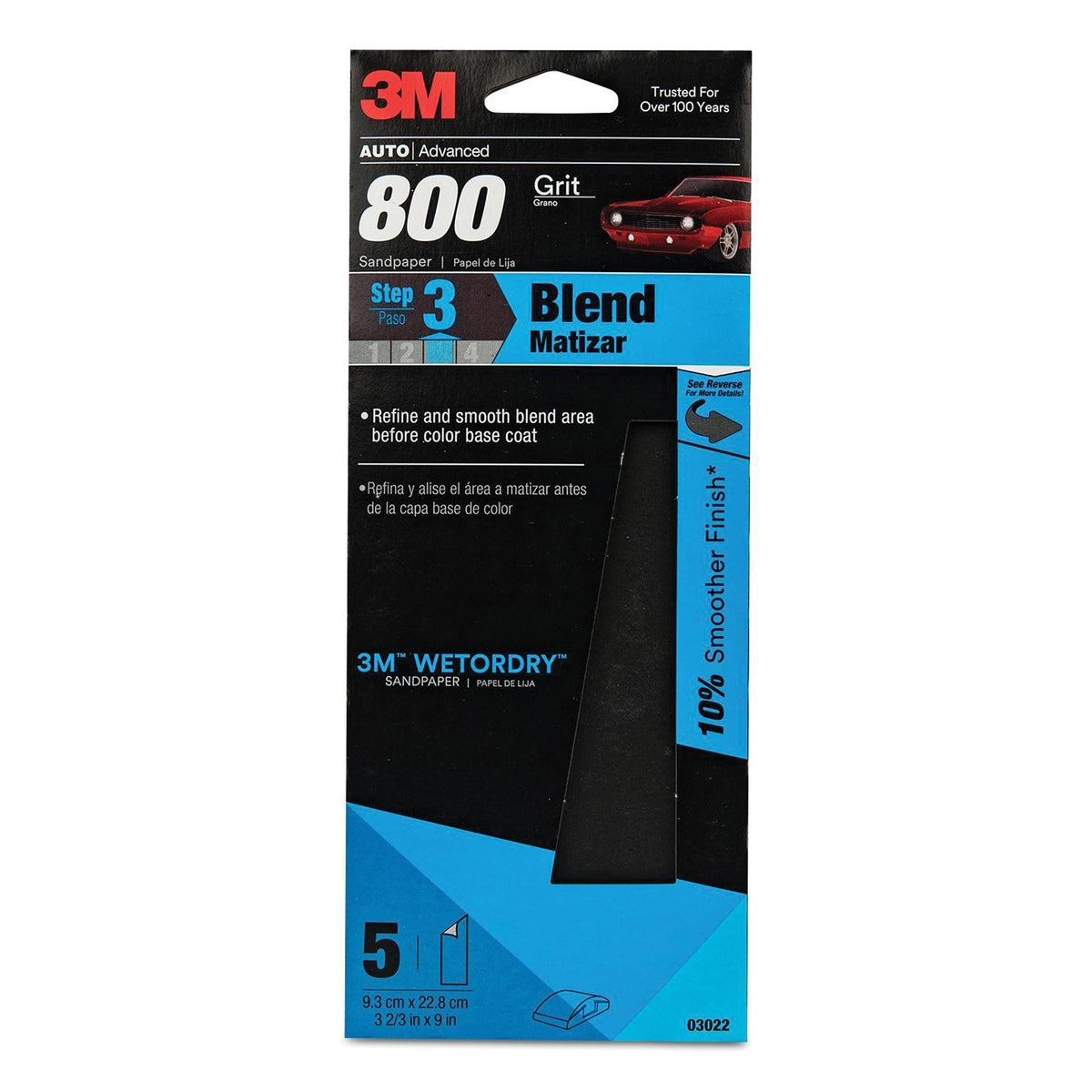 3M Wetordry Sandpaper 800 Grit 3-2/3" 9" #03022