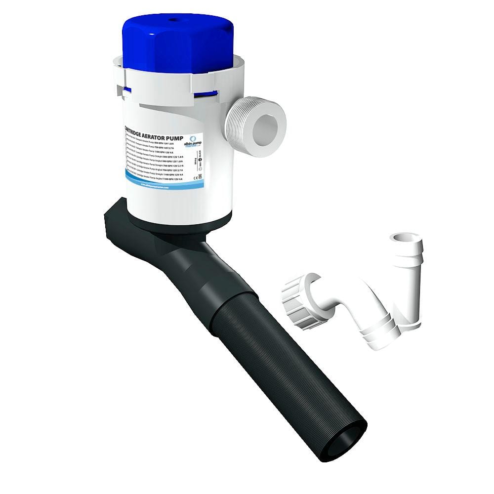 Albin Pump Cartridge Aerator Pump 1100 GPH 12v Angled #01-05-082