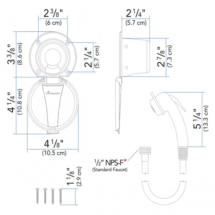 Ambassador Marine Qualifies for Free Shipping Ambassador Marine Recessed Shower Kit Plastic Lid Cup #137-0000-WH