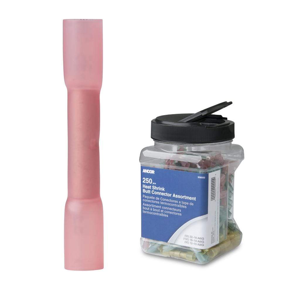 Ancor Qualifies for Free Shipping Ancor 22-18 AWG Heat Shrink Butt Connectors 250-pk Jar #309001