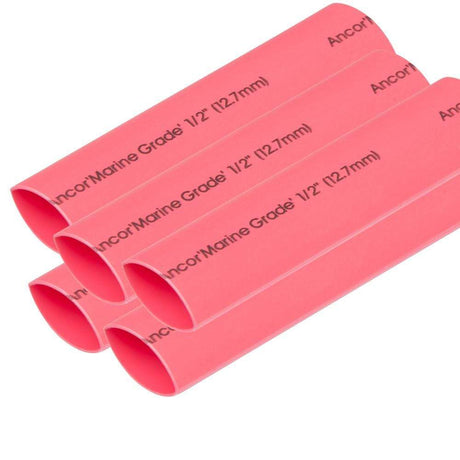 Ancor Qualifies for Free Shipping Ancor Heat Shrink Tubing 1/2" x 6" Red 5pcs #305606