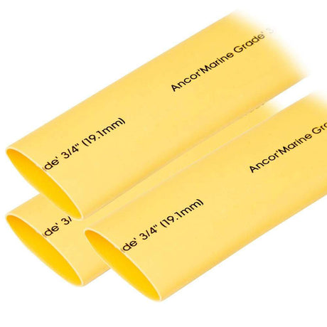 Ancor Qualifies for Free Shipping Ancor Heat Shrink Tubing 3/4" x 3" Yellow 3-pc #306903