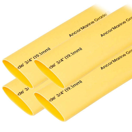 Ancor Qualifies for Free Shipping Ancor Heat Shrink Tubing 3/4" x 6" Yellow 4-pc #306906