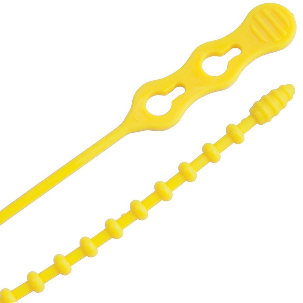 Ancor Qualifies for Free Shipping Ancor Reusable Beaded Cable Tie 12" Yellow 15-pk #199291