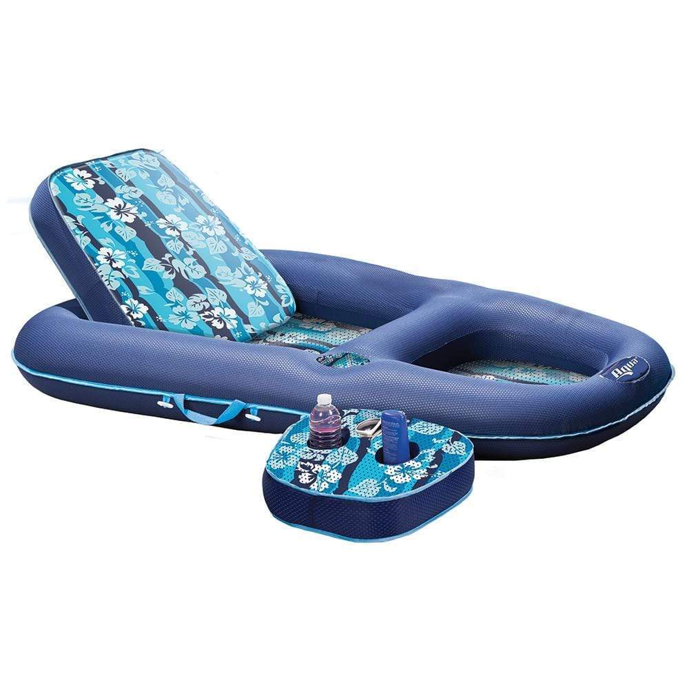 Aqua Leisure Qualifies for Free Shipping Aqua Leisure Ultimate 2-In-1 Lounge & Caddy Hibiscus Flip #AQL4046HB2B