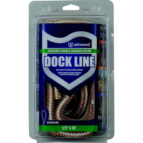 Attwood Marine Qualifies for Free Shipping Attwood 1/2" x 15’ Dockline Gold Double Braided Nylon #117565-7