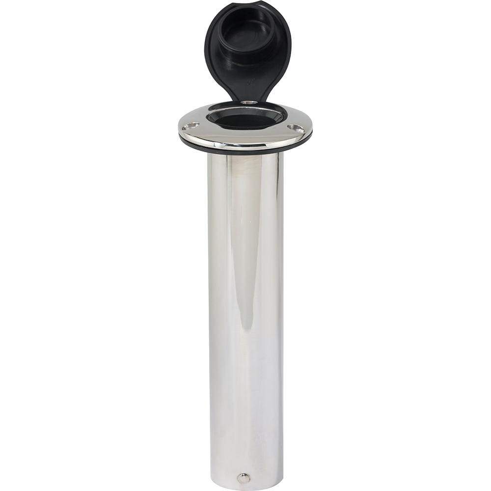 Attwood Big Game Rod Holder 0 Deg SS Open 2.25 x 11 Black Cap #66464-7