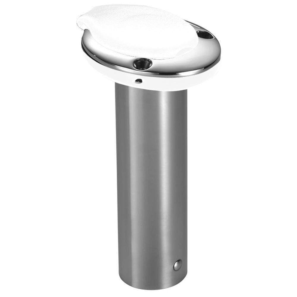Attwood Marine Qualifies for Free Shipping Attwood Flush-Mount Rod Holder 0-Degree SS Open 2 x 7.5 White #66364W7