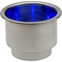 Attwood Marine Cup Holder SS Blue LED #11786B-7