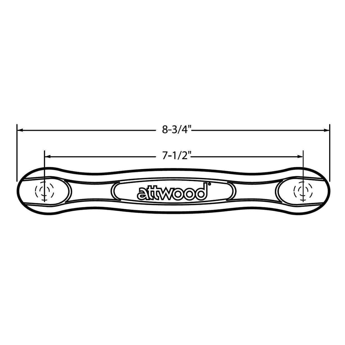 Attwood One-Piece Vinyl Grab Handle White #2050-1