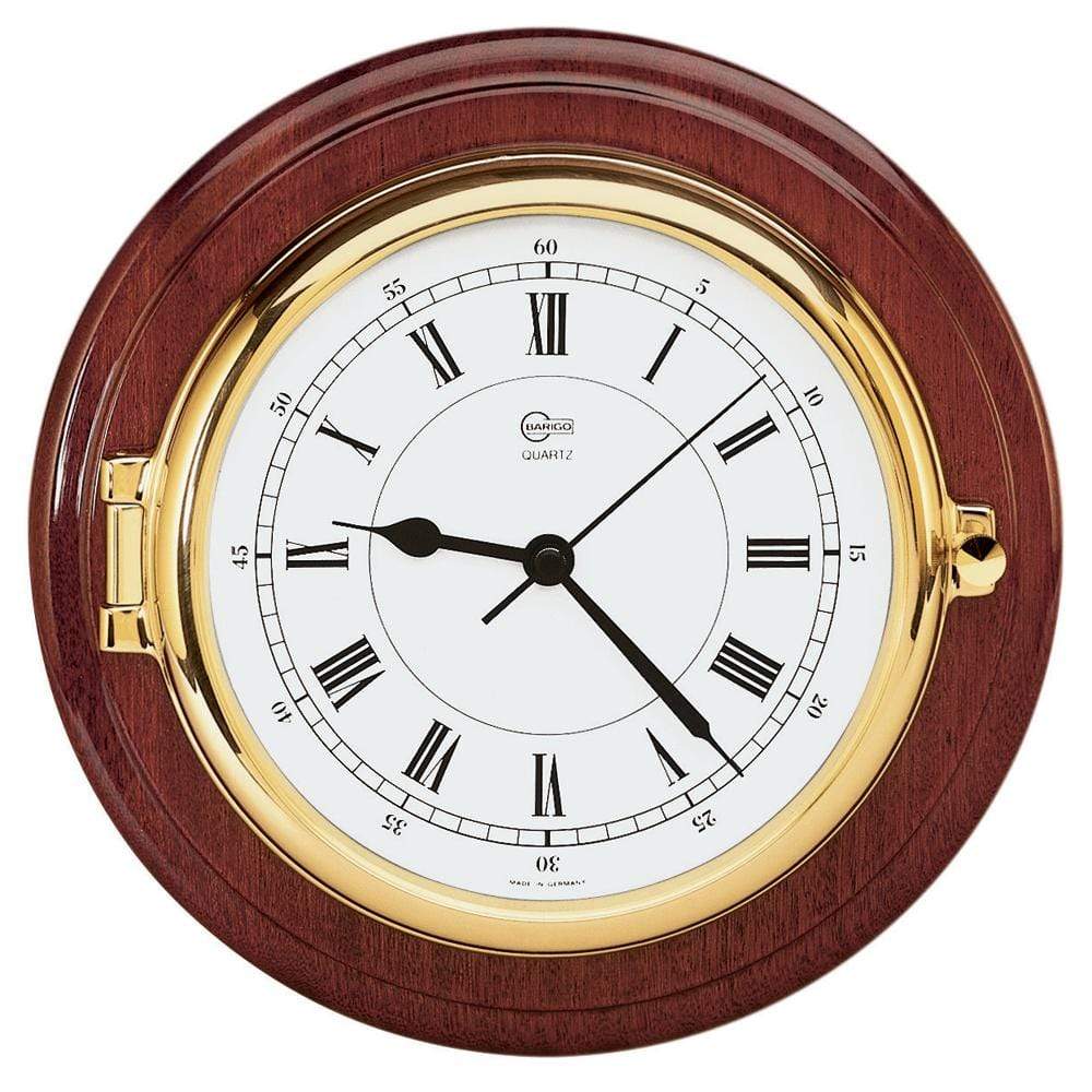 BARIGO Qualifies for Free Shipping Barigo Clock 6" Dial Brass/Mahogany Captain Series #1587MS
